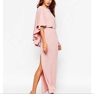 ASOS |  Pink Blush Caped Maxi Dress